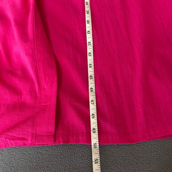 Vtg 80s 90s Two Potato Button Down Tie Back Short Sleeve Maxi Dress S Pink NOS - Picture 14 of 16